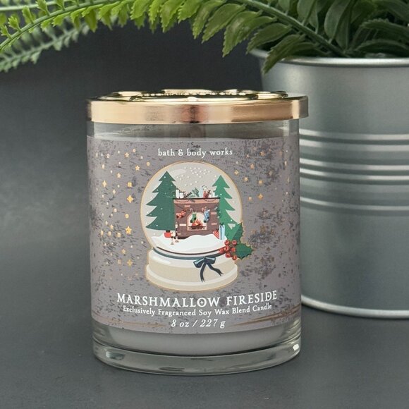 BBW Marshmallow Fireside Bath & Body Works Single Wick Candle - Picture 1 of 10